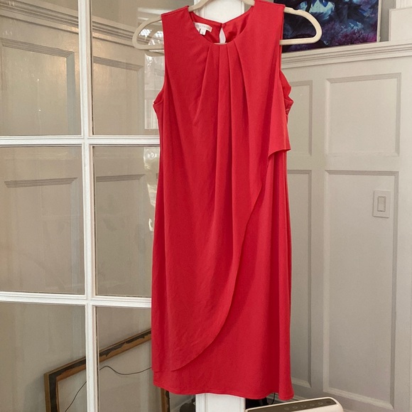 London Times Matt Jersey Coral Dress - Picture 1 of 4
